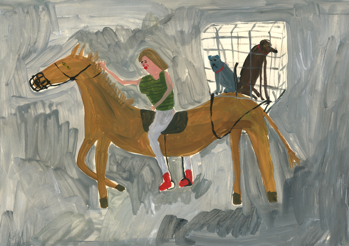 Dogs on Horseback | Giclee Art Print